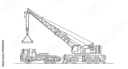 Crane Truck Heavy Machinery Vehicle.