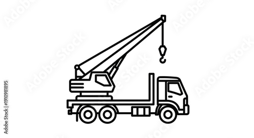 Crane Truck Illustration Heavy Machinery.