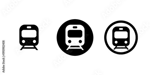 Train icons in different styles and shapes for design use