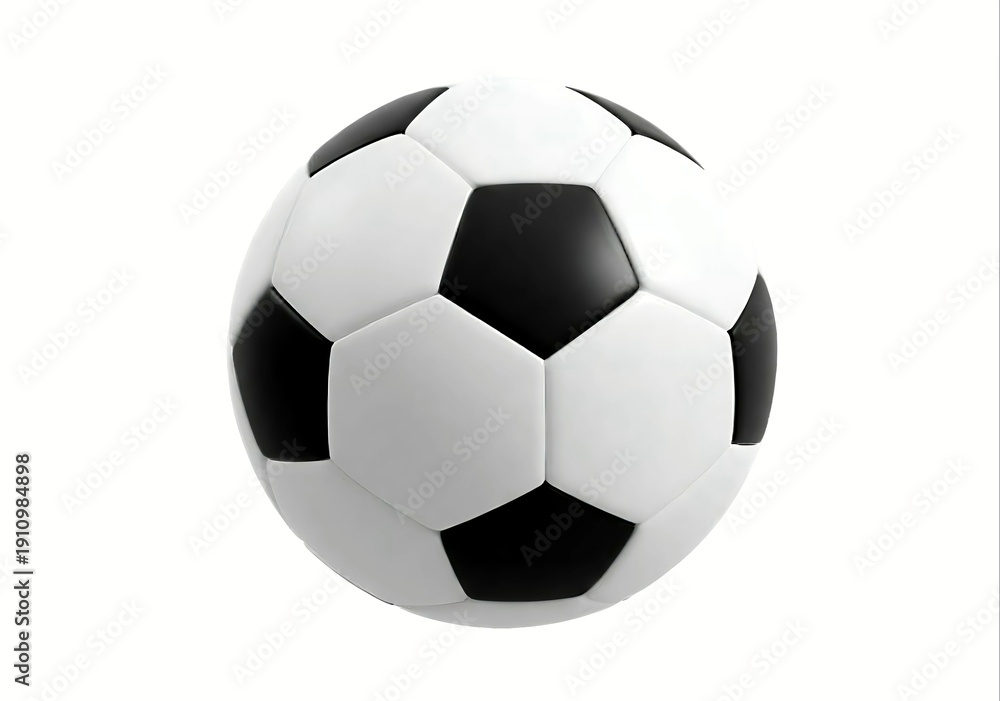 Fototapeta premium Classic Black and White Soccer Ball Isolated on White Background.
