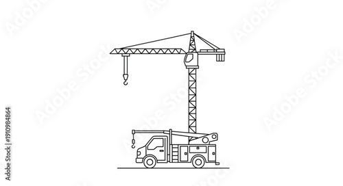 Crane Truck Lifting Heavy Load.