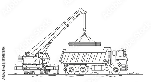 Crane Truck Lifting Heavy Load.