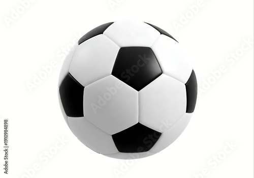 Classic Black and White Soccer Ball Isolated on White Background.