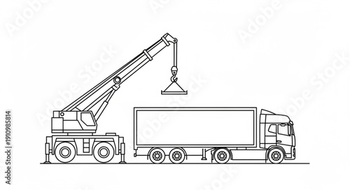 Crane Truck Lifting Heavy Load.