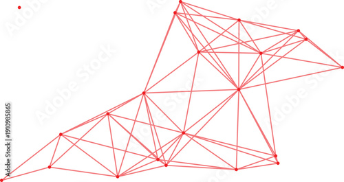 A network of interconnected nodes and lines forming a complex web