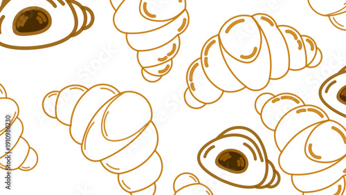 	
set of croissant doodle hand drawn. Hand drawn croissant french breakfast, croissant minimal flat icon set, black color and white background.