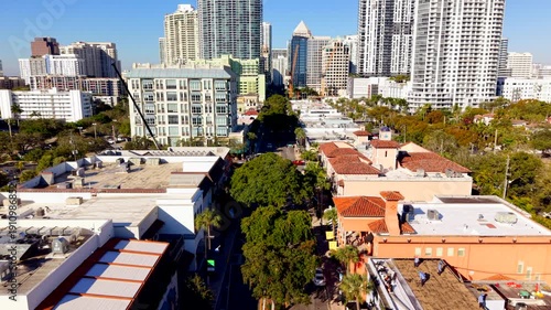 Stock footage Las Olas Fort Lauderdale Florida iconic black olive trees