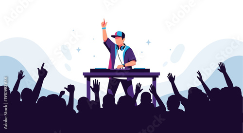 Energetic Dj Performance Crowd Celebration Music Festival Event