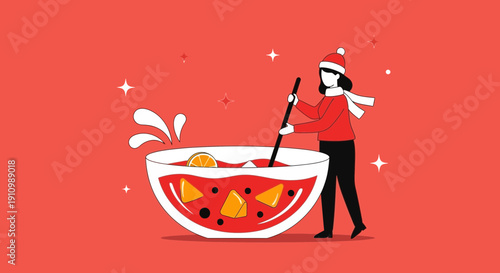 Festive Cheer Preparing A Holiday Drink For A Winter Celebration