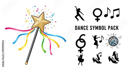 Dance Symbol Pack with Wand.