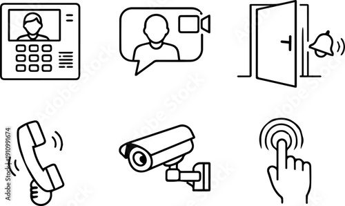 Security access control surveillance icons