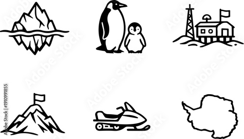 Polar wildlife and snowy landscape