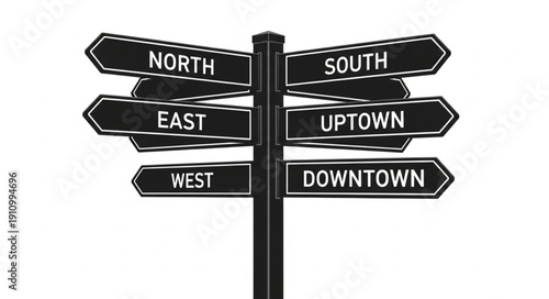 Directional Signpost with Cardinal Directions.