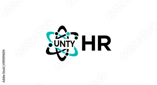Innovative HR Tech Atom Logo Representing Unity and Workforce Solutions