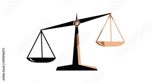 Illustration Of Equilibrium: Abstract Scales Demonstrating Balance and Justice Elegantly Represented