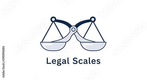 Illustration Of Equilibrium: Legal Scales Depicting Balance And Justice Accurately