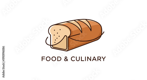 Illustration Of Freshly Baked Loaf: Food And Culinary Symbol In Clean Modern Design