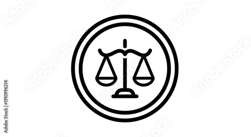 Illustration Representing Scales Of Justice, Symbolizing Law, Fairness, and Judgement