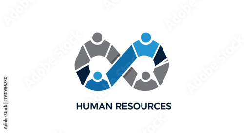 Innovative Human Resources Logo Suggesting Collaboration and Professional Employment Relations