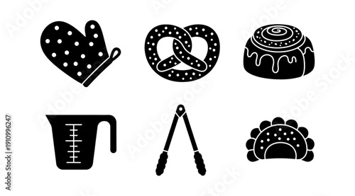 Simple Set of Bakery Related Solid Icons