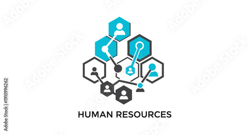 Innovative Human Resources Network Depicting Global Collaboration and Workforce Management