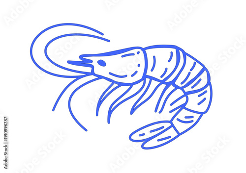 Blue crab marine life swimming underwater vector illustration flat design