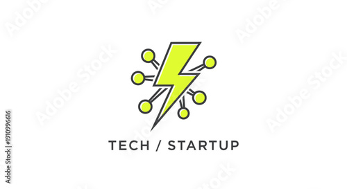 Innovative Tech Startup Design: A Powerful, Electrical Energy Symbol Illustration
