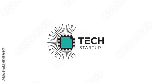 Innovative Tech Startup Logo Promoting Cutting-Edge Technology and Modern Business