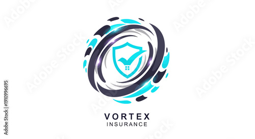 Innovative Vortex Insurance Logo Representing Security, Protection, And Peace Of Mind, Guaranteed