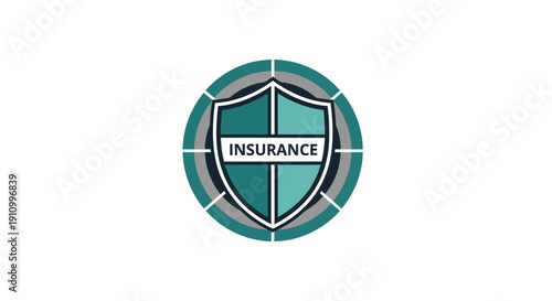 Insurance Shield Emblem Representing Safety, Protection, and Financial Security in Design