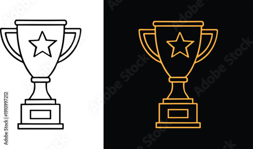 Trophy icon set in trendy flat style. trophy line icon vector set.. Trophy cup, winner cup, victory cup icon. Reward symbol sign for web and mobile.