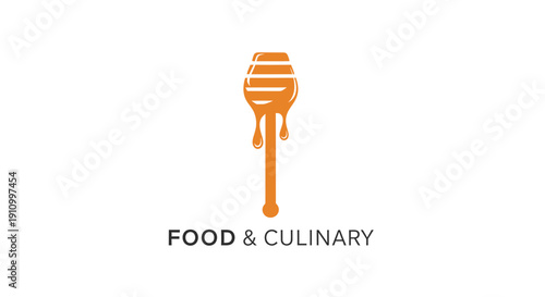 Honey Dipper Dropping Sweetness for Culinary and Food Theme Logo Design