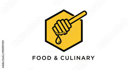 Honey Dipper Symbol Icon Logo and Graphic Design for Food Culinary Brand