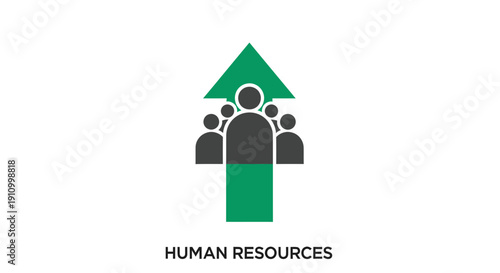 Human Resources Arrow Upward Icon Depicting Collective Growth And Development For Business
