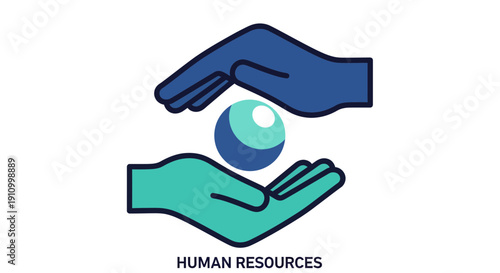 Human Resources Depicted By Hands Protecting Sphere in a Modern And Vibrant Style