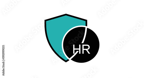 Human Resources Protection Symbol Combining Shield And Circle Design Elements