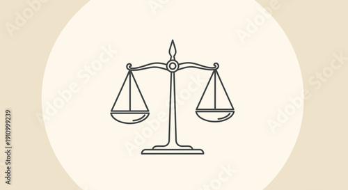 Illustration Of A Balance Symbolizing Justice And Legal Principles In A Minimalist Style