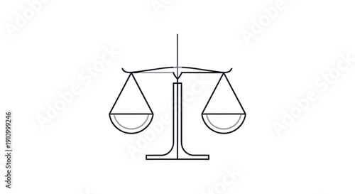 Illustration Of A Balanced Scale Representing Justice And Fairness In Legal System