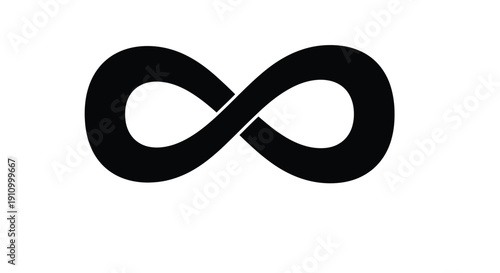 A black infinity symbol against a plain white background