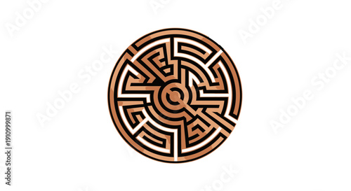 Intricate Geometric Labyrinth Design Depicting Complexity and Circular Decision-Making