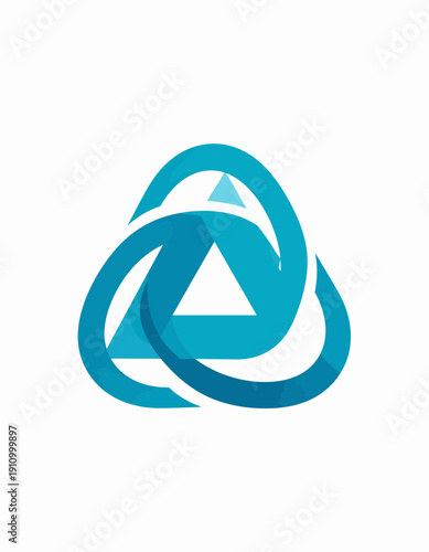 Intricate Intertwined Loops Triangle Centered Logo Design For Innovative Company