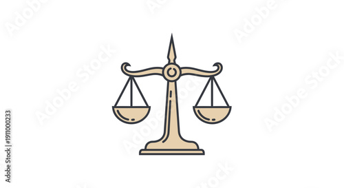 Justice And Equity Represented by a Stylized Scale Symbol on a White Background