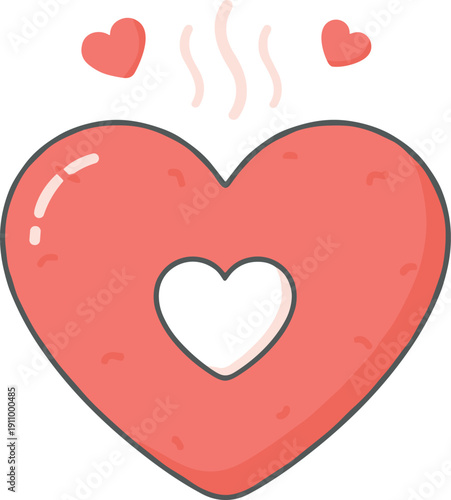 Romantic Valentine Picnic Basket Vector Illustration Featuring Rose Wine Glasses Heart Shaped Cookies and Red Gingham Lining for Date Night Decor