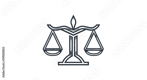 Justice Scales Icon Depiction Representing Fairness, Law, and Legal Resolutions