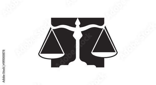 Justice Scales Icon: Symbolic Representation Of Balance, Fair Judgement, And Legal Concepts