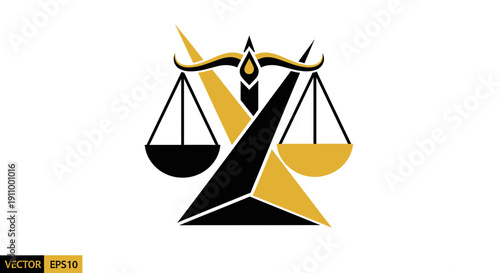 Justice Scales Logo Symbol For Law, Legal, And Business Concepts Is Abstract