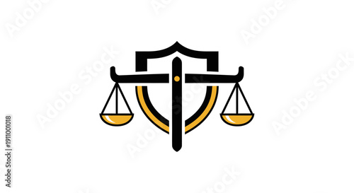 Justice Scales Logo Design, Symbolizing Fairness, Law and Legal Protection