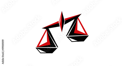 Justice Scales Logo Symbolizing Balance and Fairness Abstract Emblem Design