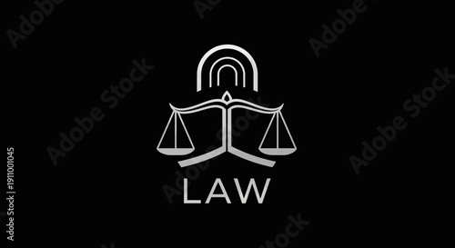 Justice Scales Logo Symbolizing Law, Court and Legal Aspects, With a Modern Aesthetic