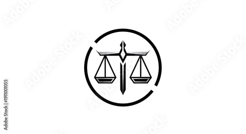 Justice Scales Logo Symbolizing Law, Ethics, and The Principles of Morality in Equilibrium